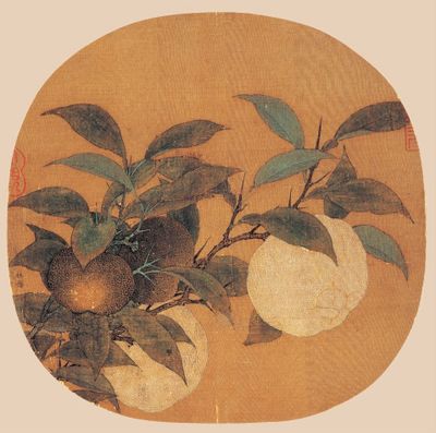 工笔画底稿 宋 林椿 橙黄橘绿 白描打印稿11#毛笔勾线宣纸稿