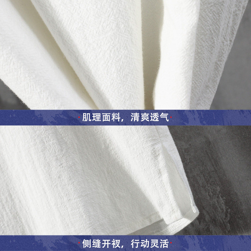 新中式风大码圆领盘扣五分袖宽松T恤男A087-1-YM905-P40控50,男装T恤,电商A087-1