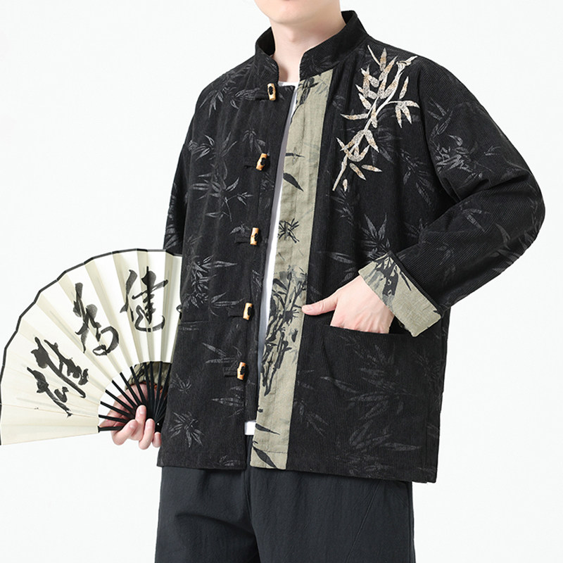 2025新中式风夹克刺绣外套复古中式唐装男A087-1-JK767P125,男装夹克,电商A087-1