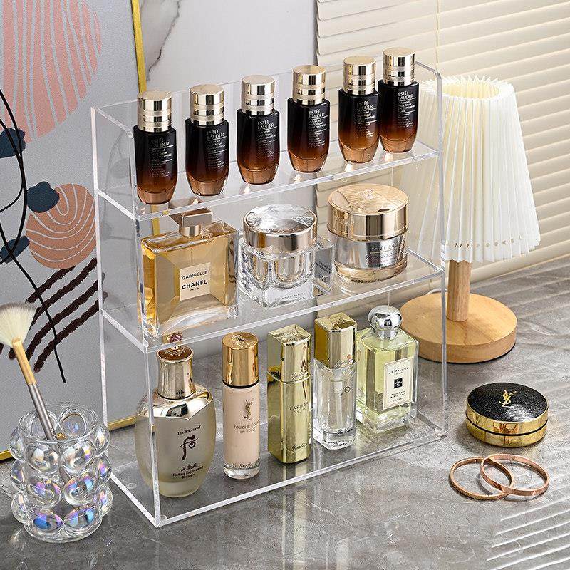 化妆品收纳盒亚克力镜柜分层置物架浴室梳妆台香水桌面整理架多层
