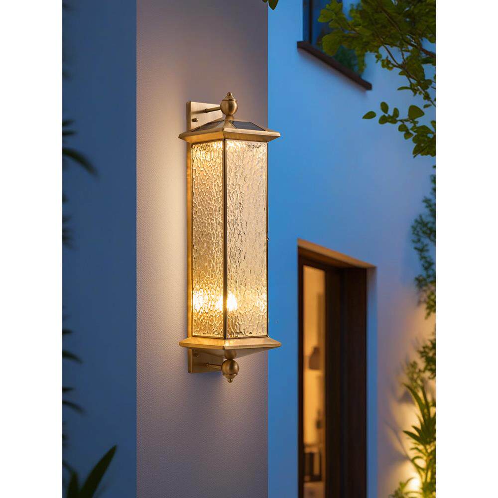 户外防水壁灯全铜太阳能房庭院灯门柱壁灯户外阳台灯