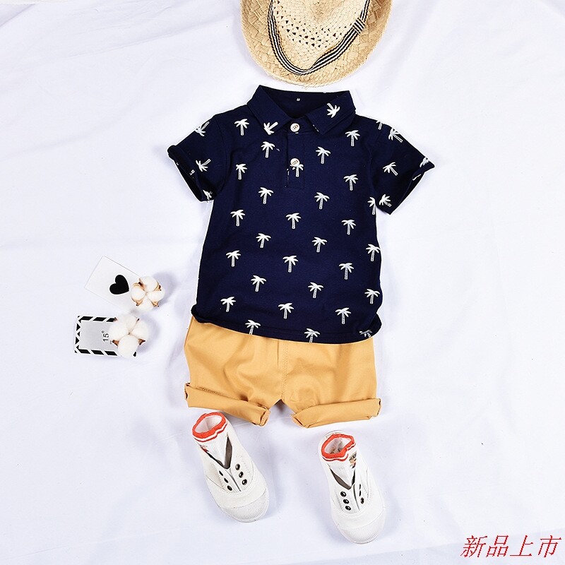 新款胡子印花children wears短袖满印翻领T恤宝宝牛仔短裤套装夏|ruв категории Детская одежда, рубашка - от Buy2taobao.com для оказания профессиональной услуги покупки агента Taobao