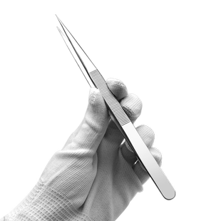 加长镊子18cm超长柄防滑带牙有齿加硬不锈钢工业维修工具尖头夹子