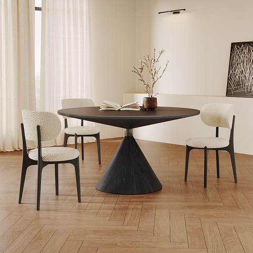 奥古斯特飞碟实木岩板餐桌