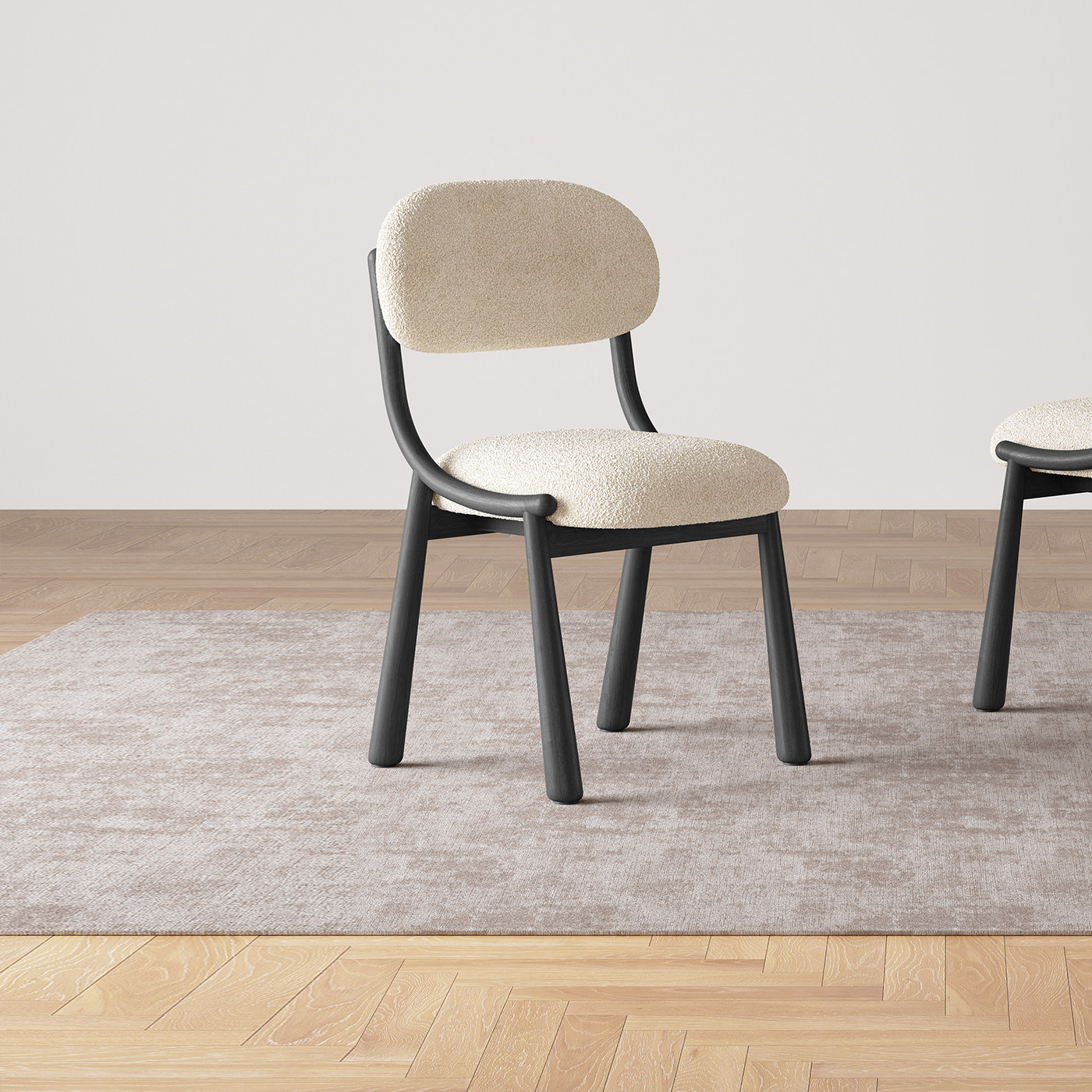 意式极简餐椅设计师款靠背高端家用广东佛山羊羔绒复古风实木餐桌