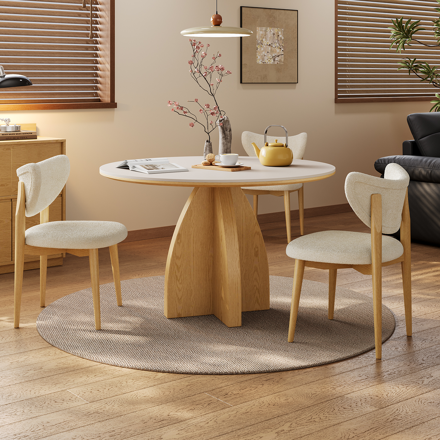 奥古斯特原木风岩板餐桌