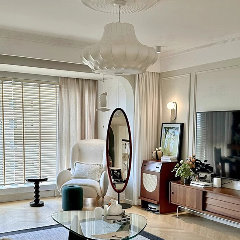 蚕丝侘寂风客厅餐厅吊灯