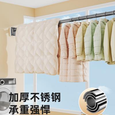 免打孔伸缩杆免钉晾衣杆衣架不锈钢窗帘挂杆浴帘杆子门帘衣柜撑杆