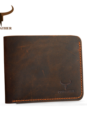 2020 Crazy horse leather men wallets Vintage genuine