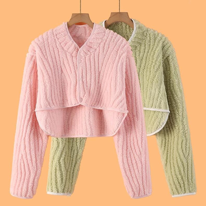 睡觉肩颈保暖长袖坎肩女