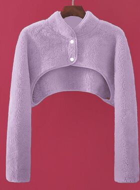 胳膊保暖套晚上睡觉防冻手臂套护袖套护肩膀珊瑚绒女士长袖坎肩冬