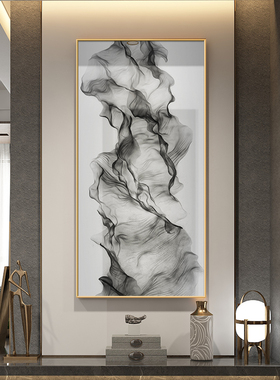 现代简约抽象艺术黑白线条装饰挂画客厅走廊过道玄关壁画北欧风格