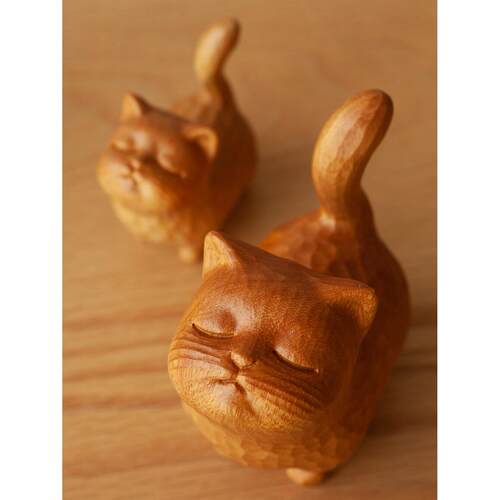 元也先生原创艺术礼品物刘亦菲去有风的地方同款木雕猫生日送礼