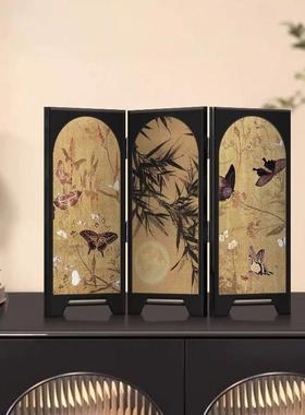 宋代美学摆件画屏风桌面摆件复古客厅电视柜斗柜装饰房间家居饰品