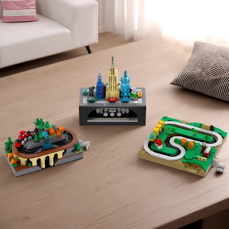 中国积木阿尔卑斯铁路轨道摇摇火车可动益智拼装积木玩具摆件礼物,玩具/童车/益智/积木/模型,普通塑料积木,淘宝优惠券,粉丝福利购,淘宝优惠卷