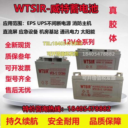 WTSIR威特蓄电池NP/NPG12V7AH17AH24AH38AH40A65AH100AH120AH机房