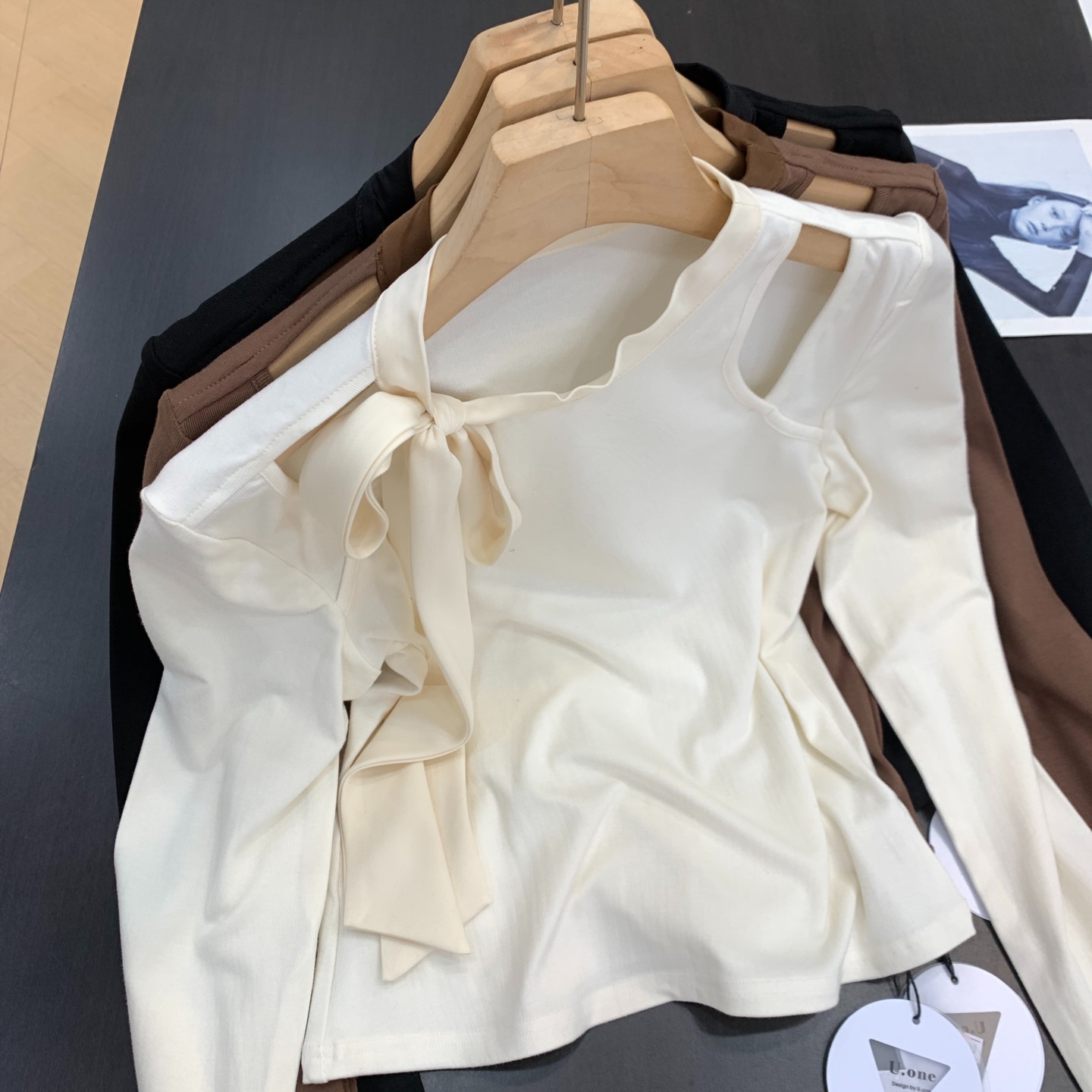 T恤长袖镂空修身显瘦打底衫上衣设计感秋季新款 I#28