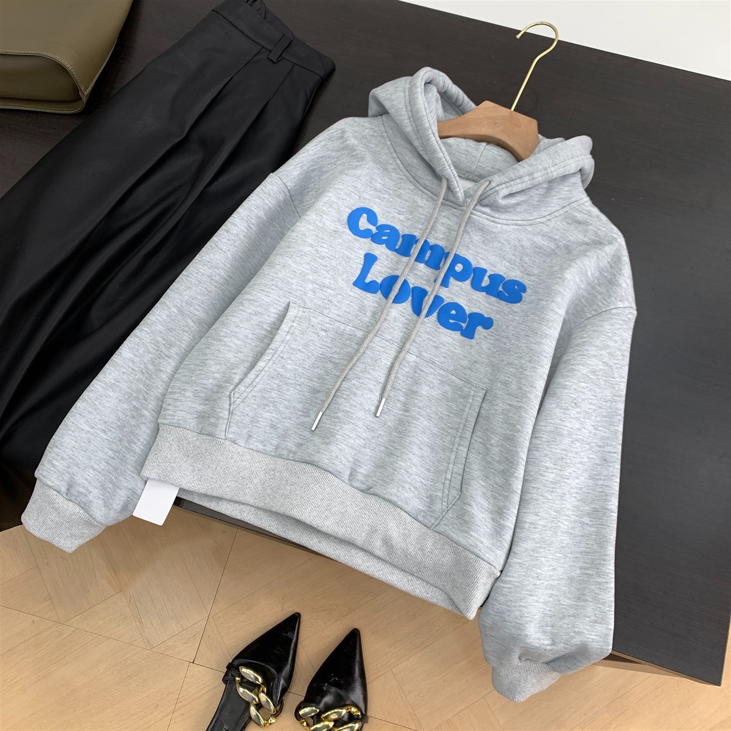 卫衣连帽时尚新款通勤保暖套头长袖直筒上衣女 J#21