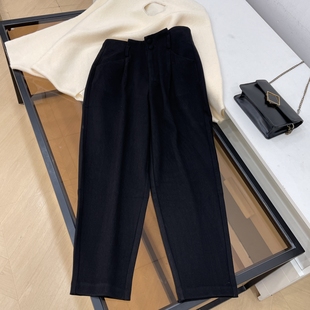 简约黑色休闲裤 显瘦休闲裤 修身 女2025年秋冬新款