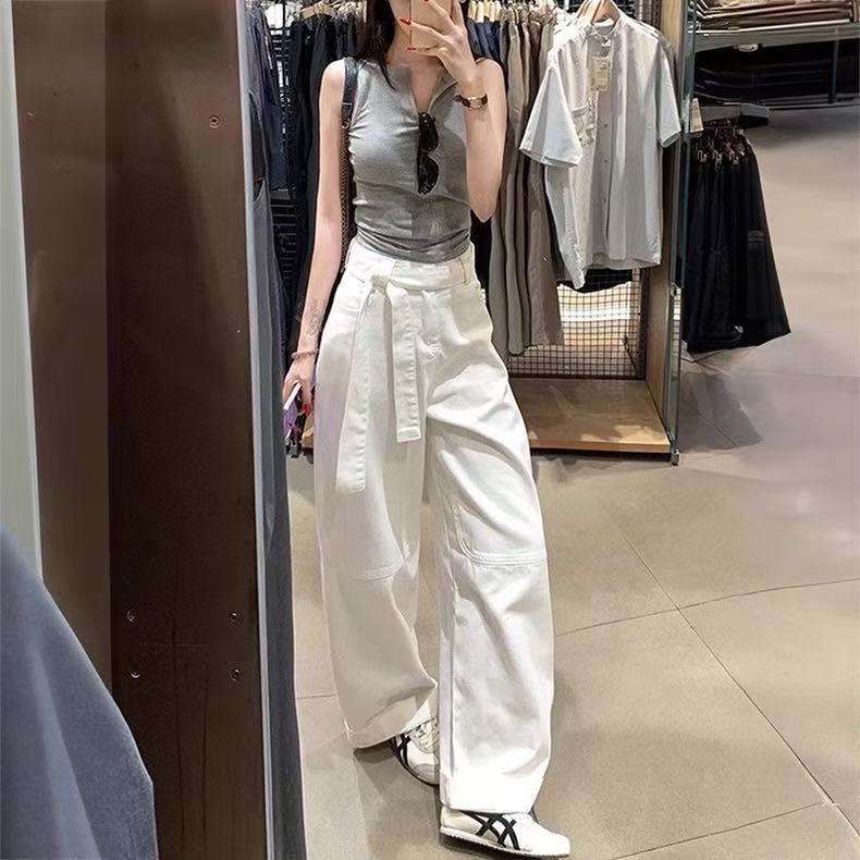 休闲裤直筒百搭时尚通勤简约2025秋季自然腰长裤女 J#24