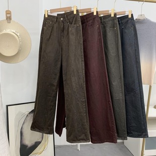 复古宽松阔腿牛仔裤 百搭显瘦休闲长裤 时尚 女早春新款