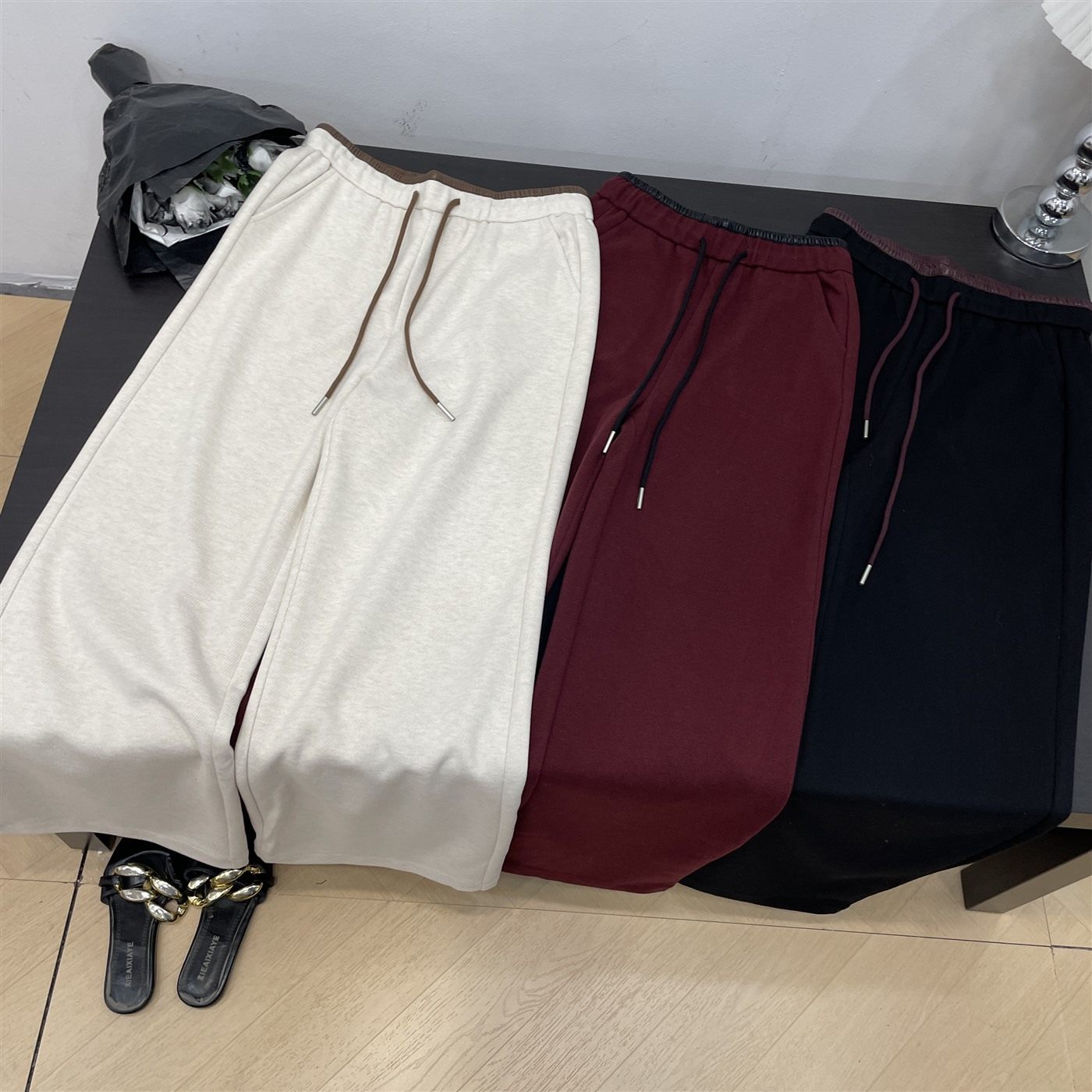 休闲裤直筒阔腿显瘦高腰纯色显瘦通勤新款韩版长裤女 K#21