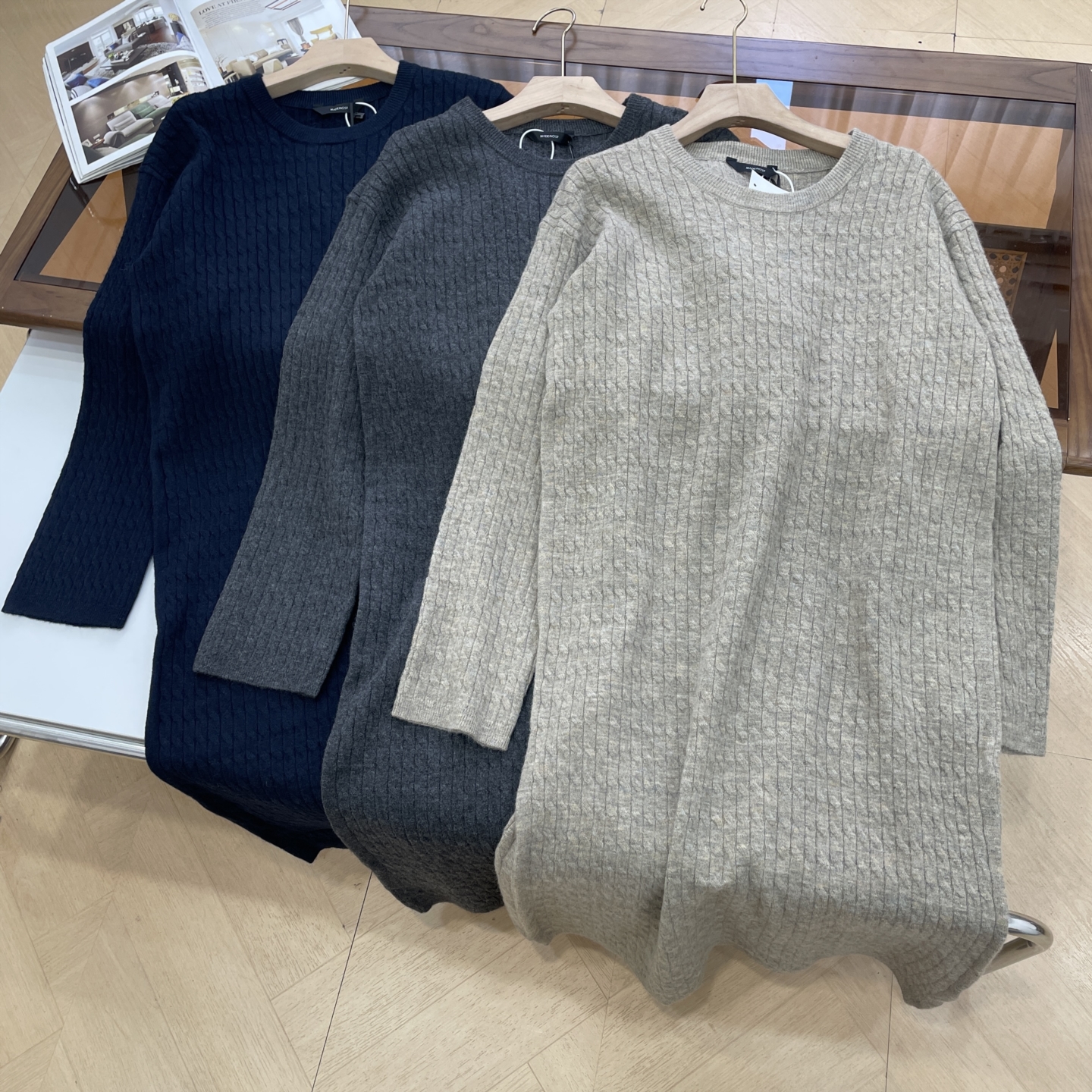 【霞】针织连衣裙秋冬季新款韩版宽松显瘦慵懒风显瘦女裙子 L#5