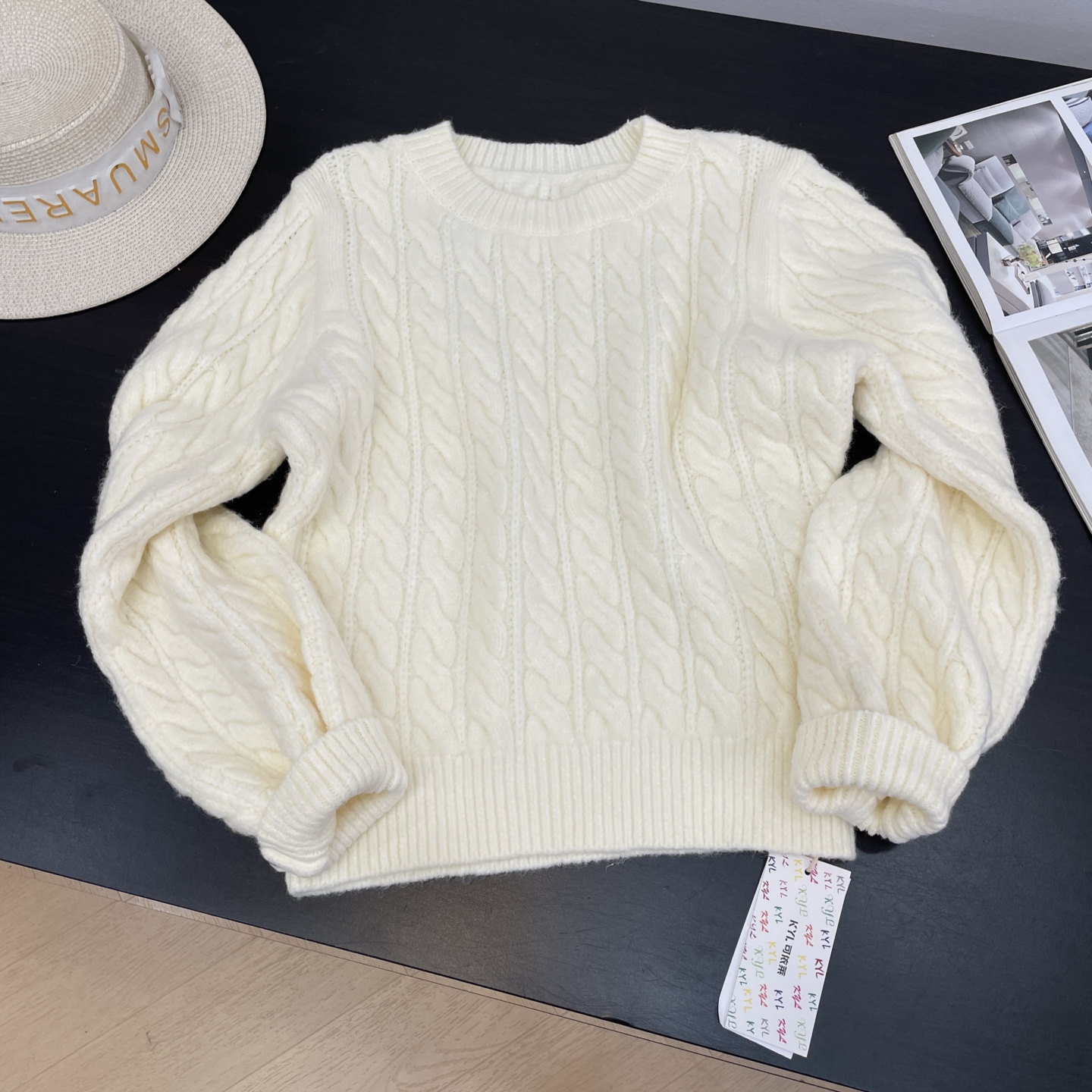 毛衣纯色时尚新款小众225通勤保暖直筒冬季长袖女 K#14