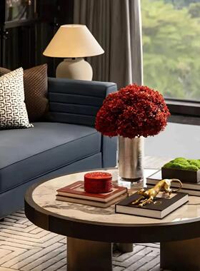 新中式客厅玄关茶几桌面托 托盘装饰书软装家居饰品组合道具陈列