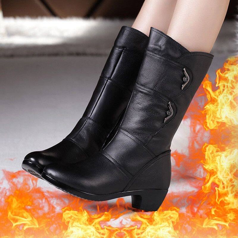 Middle and old age Women's Boots With crude Central boot Boots Large Plush Mom shoes High-heeled shoes Bootie Autumn and winter Bootsin the Women's Shoes, Boots  category - from Buy2taobao.com to provide professional Taobao agent buy service