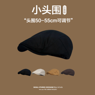 小众复古前进帽小头围贝雷帽日系画家帽小码 报童帽小号浅顶50xs