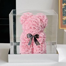 永生花玫瑰熊泰迪犬礼盒摆件情人节表白送女友老婆闺蜜纪念日生日
