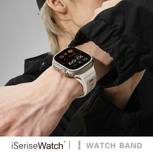 iserisewatch适用于iwatchultra表带10代夏天applewatchs7/8硅胶透气se苹果智能手表s9表带防水45mm男款运动