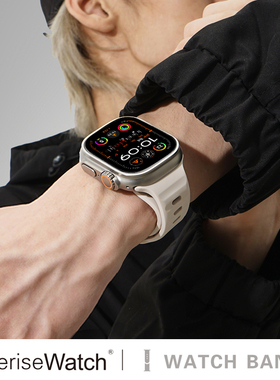 iserisewatch适用于iwatch11ultra3表带10代夏天applewatchs7/8硅胶透气se苹果智能手表s9表带防水45mm男运动