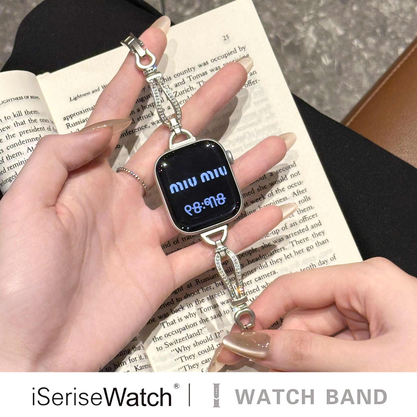 AppleWatch马蹄扣镶钻表带图片
