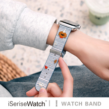 iserisewatch适用苹果手表表带applewatchs11代夏天女款iWatch10小狗刺绣s9可爱41mm皮质SE卡通Ultra创意s6/7