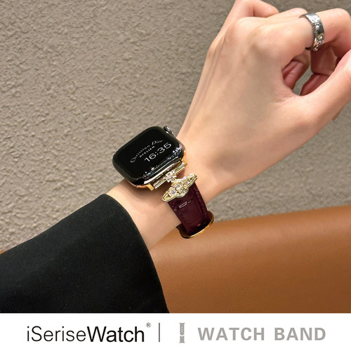 西太后亮面真皮适用iWatch表带
