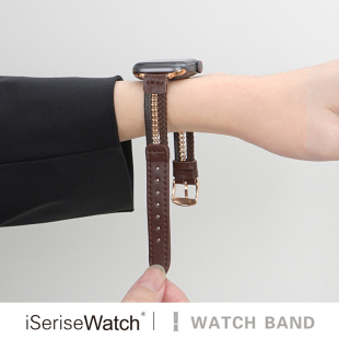 细41 7镂空新款 45mm女生小众 watchs10表带苹果手表se11代iwatchs9皮质夏创意透气s6 iserisewatch适用apple