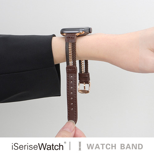 双珠镂空皮链iwatch表带