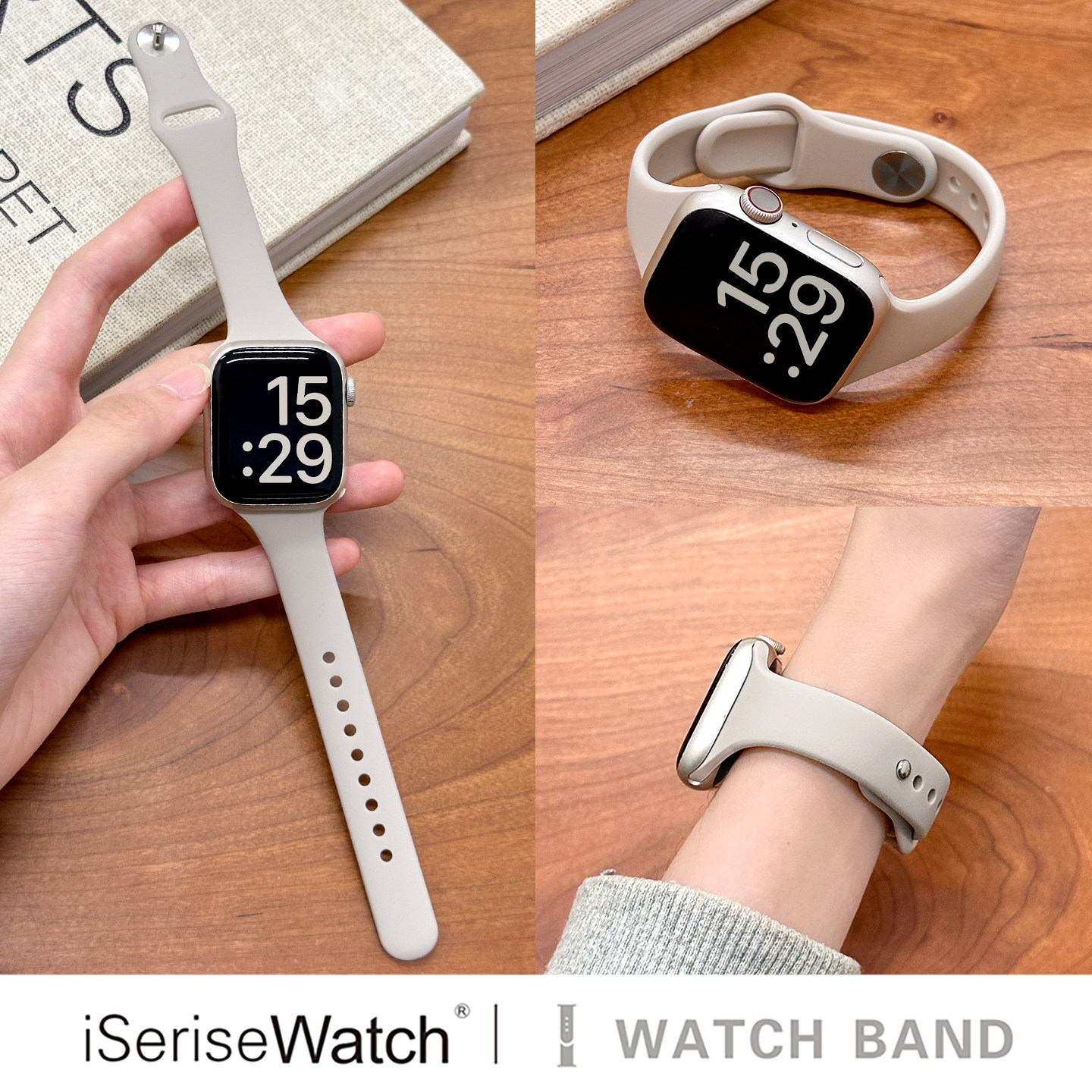 iserisewatch适用苹果手表iwatchs11/s12表带S10不规则斜切小蛮腰硅胶表带s9女款SE夏季S8透气s7腕带s6运动男