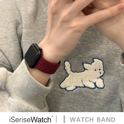 iserisewatch红色硅胶iwatch表带