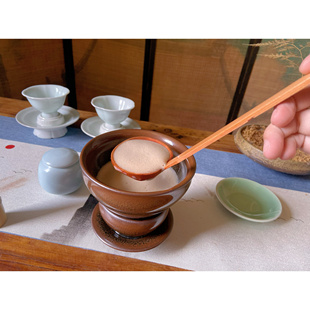 宋代点茶分茶勺竹制小水瓢水勺分茶器梦华录同款竹节水勺