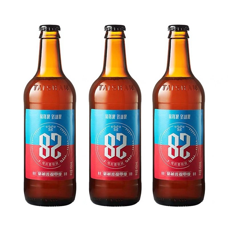 泰山原浆啤酒9度28天新鲜原浆瓶装整箱450ml*3*6瓶泰山啤酒生啤