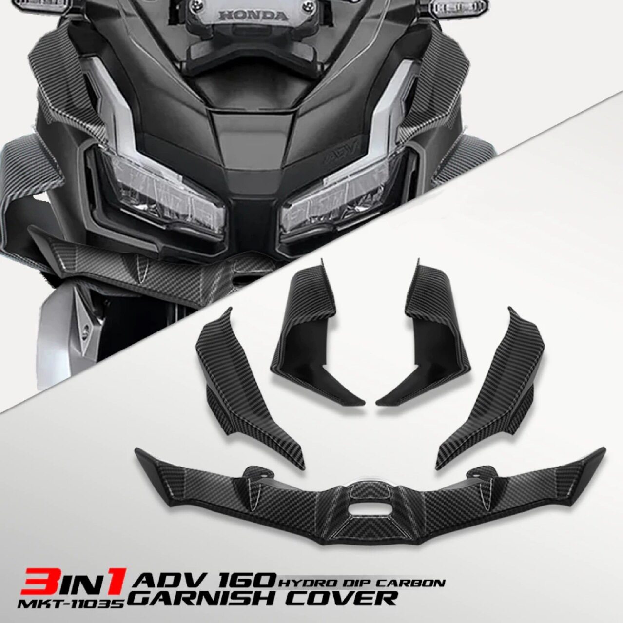 适用本田ADV160改装车身定风翼侧板导流罩大灯装饰条进风盖配件