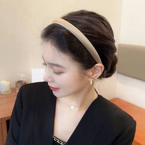 高级感简约缎面细边海绵发箍女高颅顶头箍外出百搭气质发捆头饰