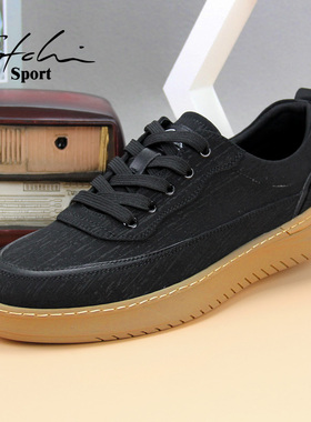 沙驰运动男鞋布鞋系带板鞋透气轻便软底休闲鞋男帆布鞋