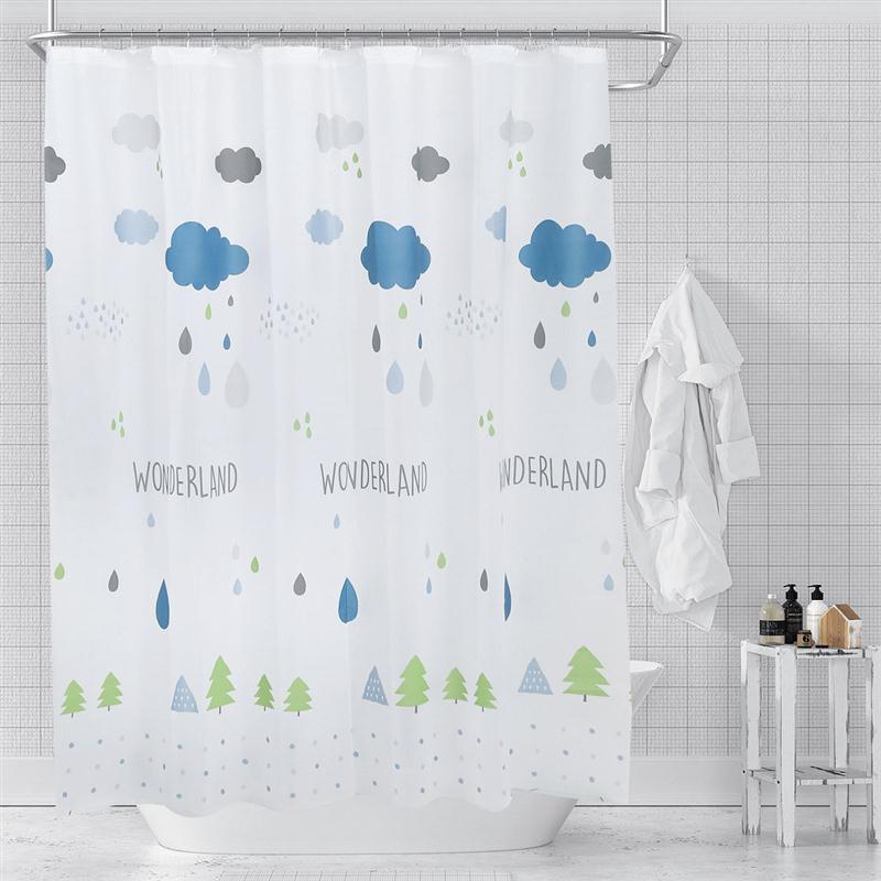 热销爆款PEVA浴帘免打孔浴室洗澡防水干湿分离防霉厂家直供