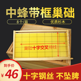 带框巢础成品巢框中蜂散装 精品巢础框钢丝加固巢脾蜜蜂箱养蜂工具