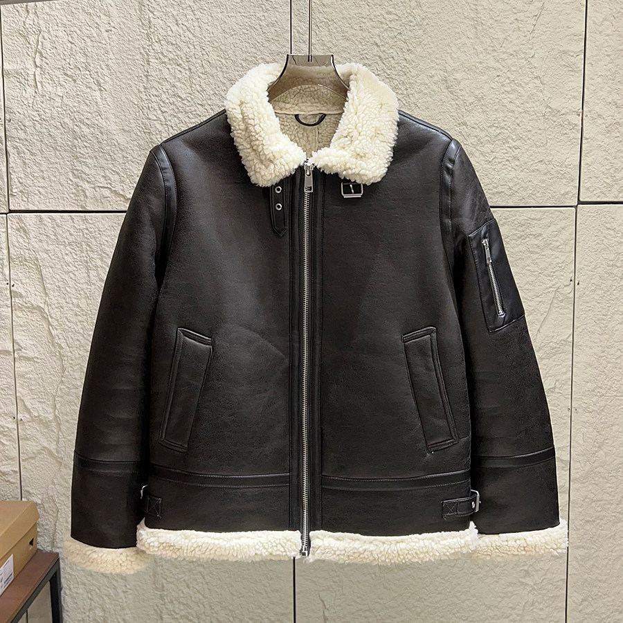 走欧美单！高端皮毛一体！秋冬男士复古机车风保暖翻领皮衣夹克潮,男装,夹克,淘宝优惠券,粉丝福利购,淘宝优惠卷