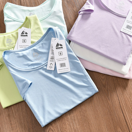 走老美单！34美元 外贸女士夏季薄款运动速干透气纯色圆领短袖T恤